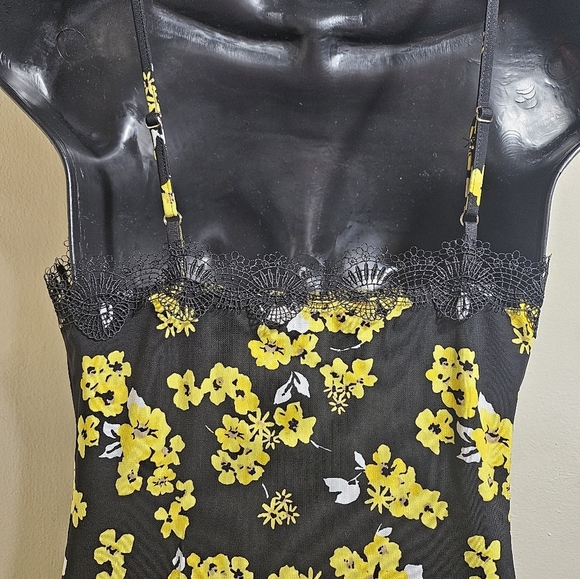 Michael Kors Black Yellow Floral Midi Slip Dress XS - Picture 6 of 11